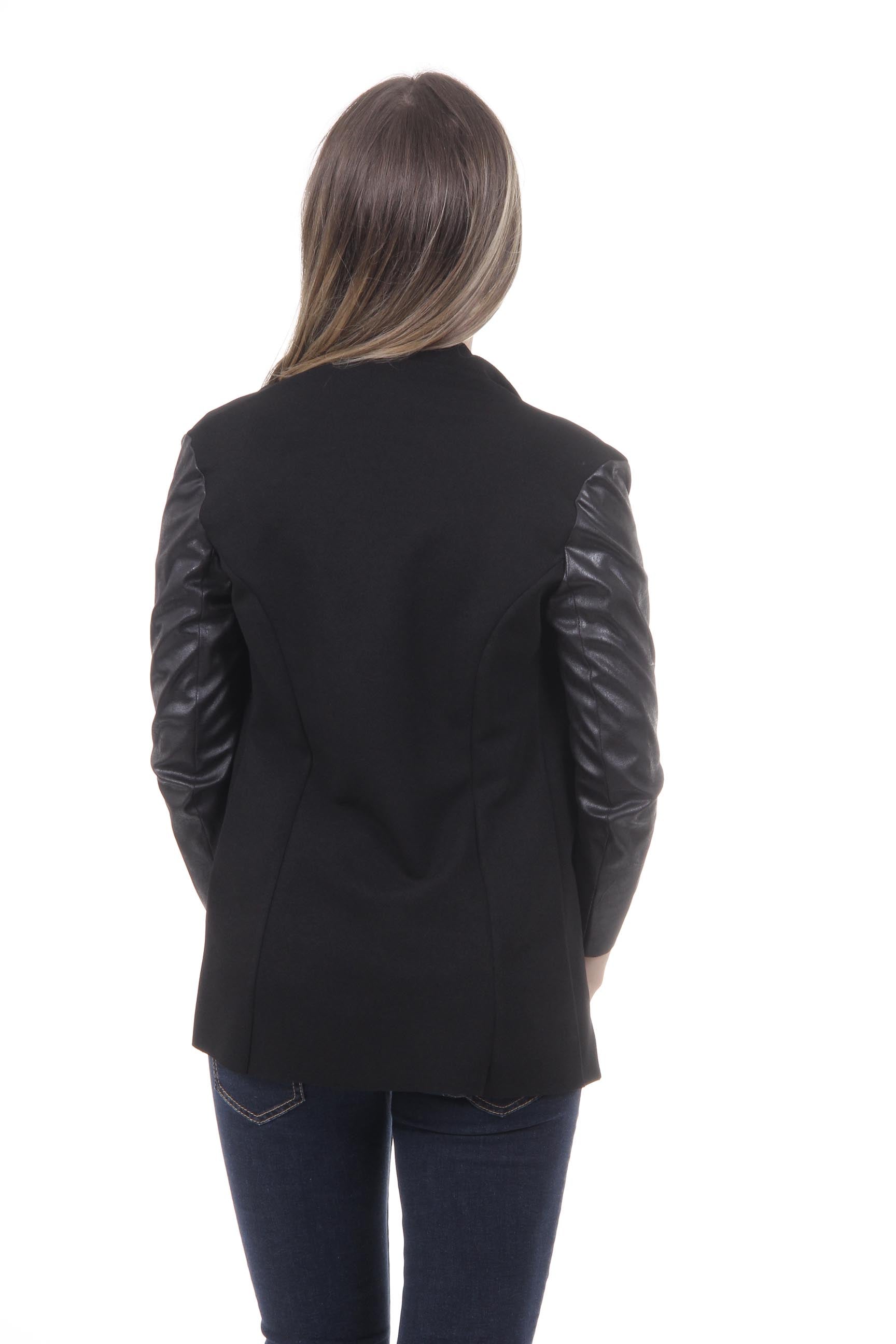 Giacca da donna V 1969 Italia GIACCA ALEXIA TESS. IMMERSIONE + ECOPELLE NERO