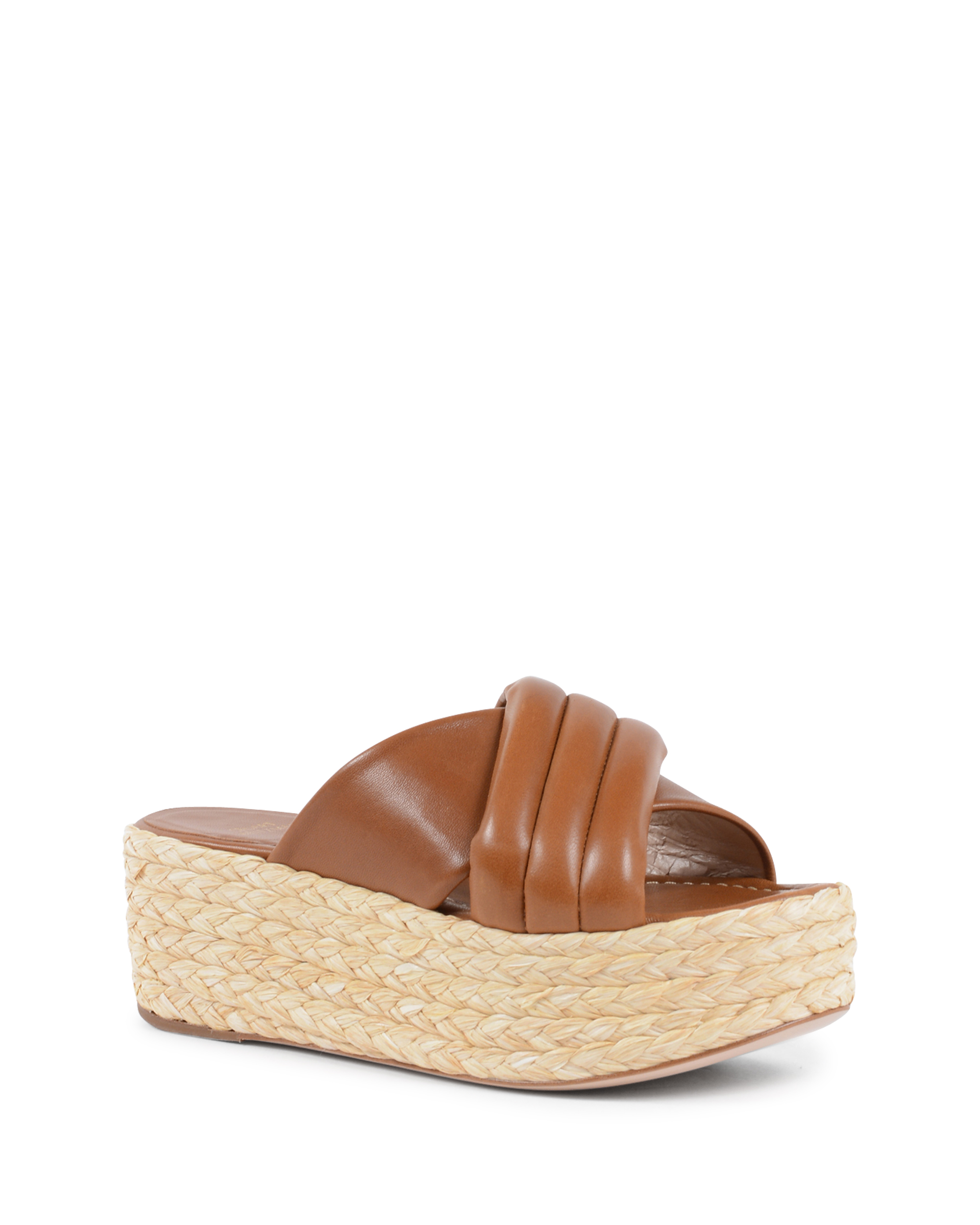 Sandalo con plateau da donna Stuart Weitzman color cuoio PUFFTOPRAFFIA