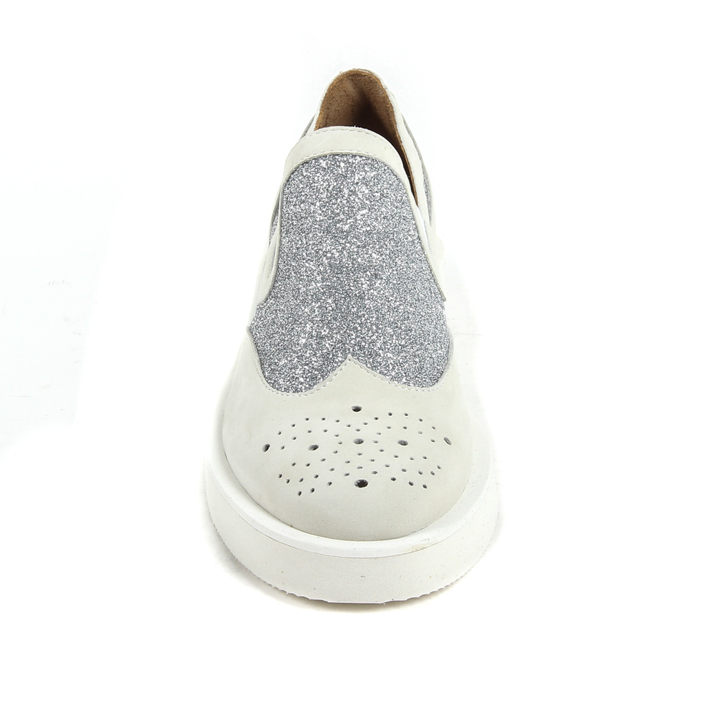 V 1969 Italia Womens Slip On Sneaker 302126 NABUK YOMO MILKY GLIT ARG