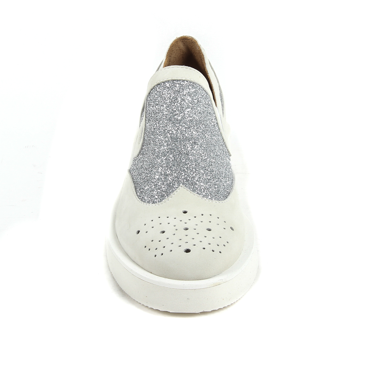 V 1969 Italia Womens Slip On Sneaker 302126 NABUK YOMO MILKY GLIT ARG