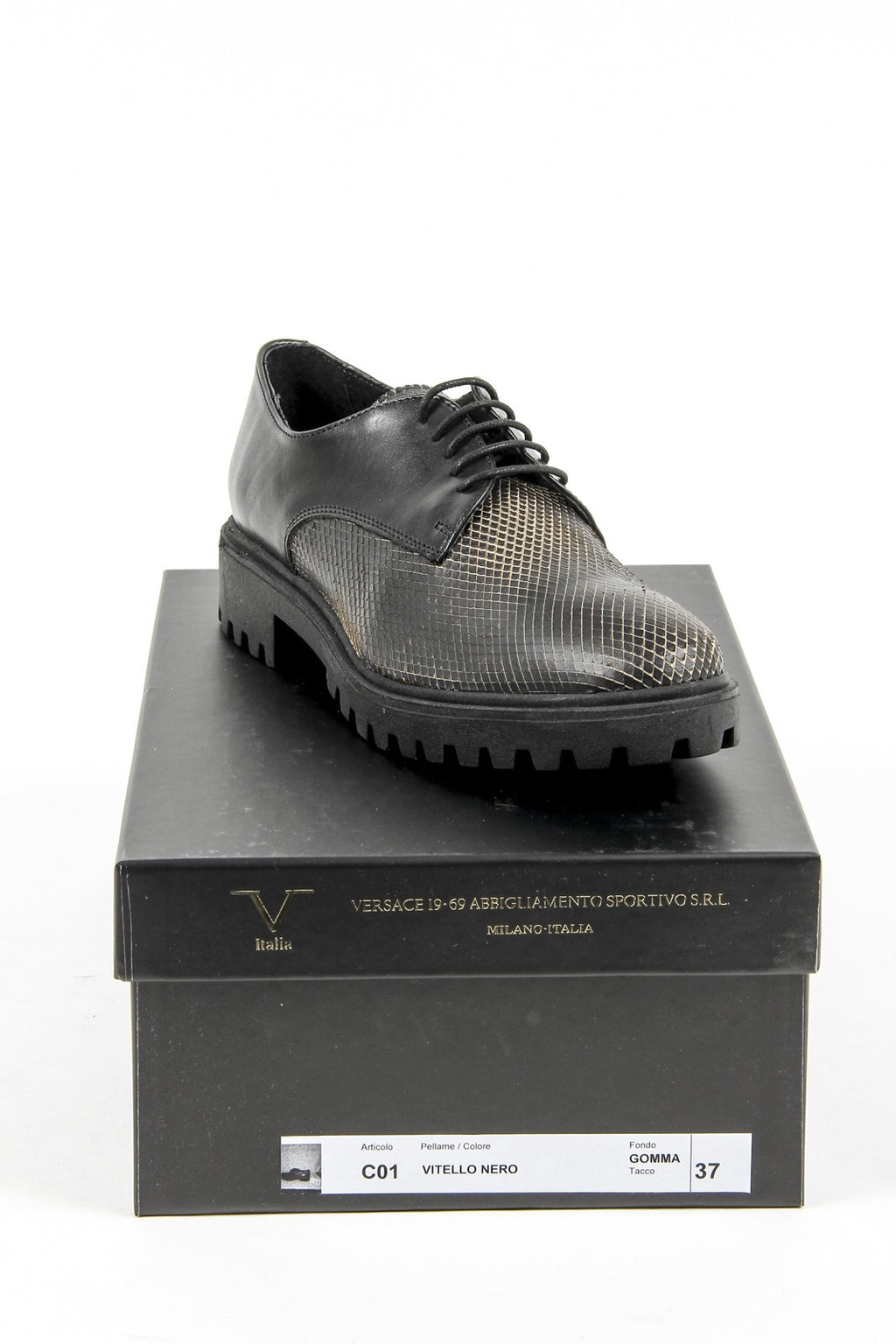 Scarpa stringata da donna V 1969 Italia C01 VITELLO NERO