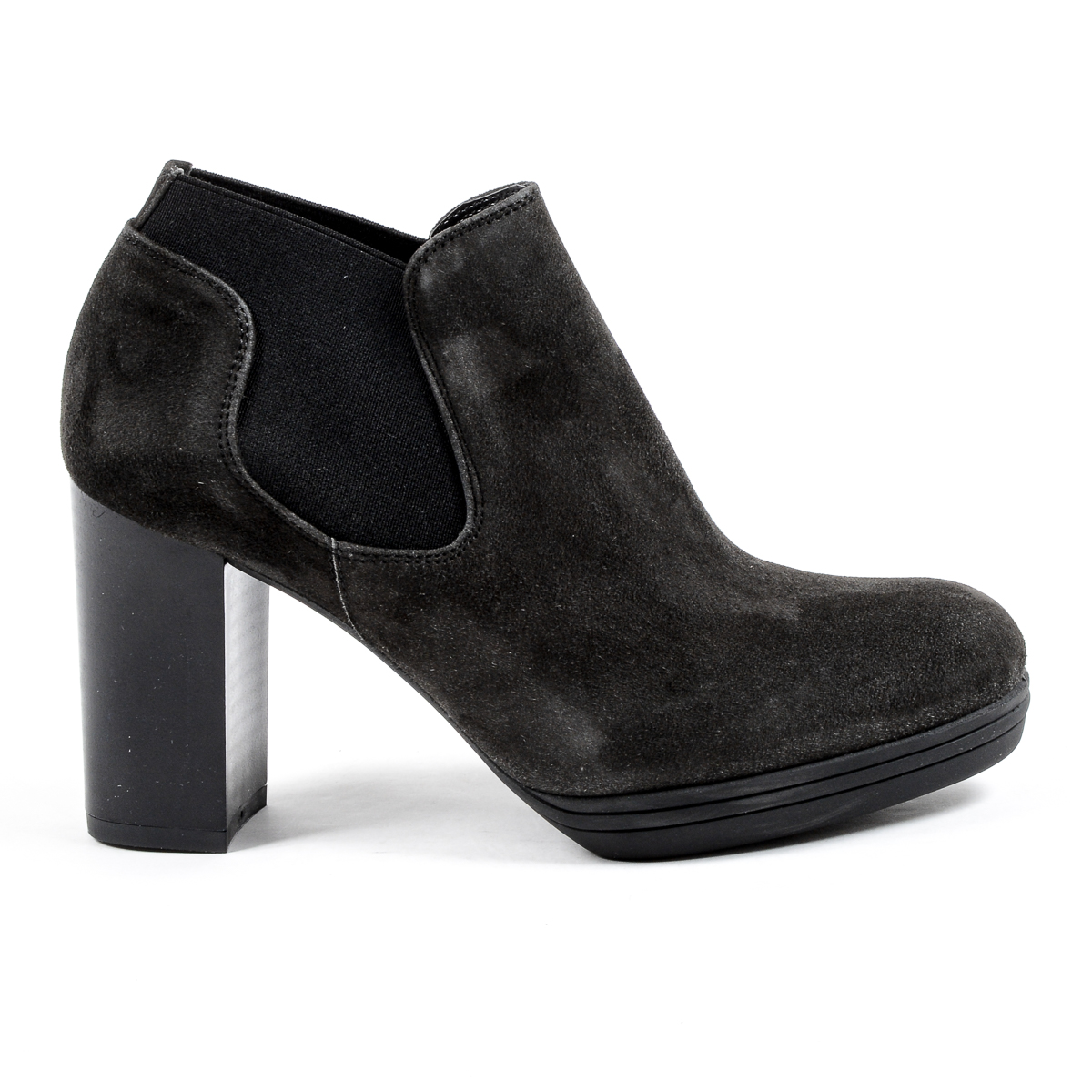 V 1969 Italia Stivaletto con tacco da donna grigio scuro GRACY