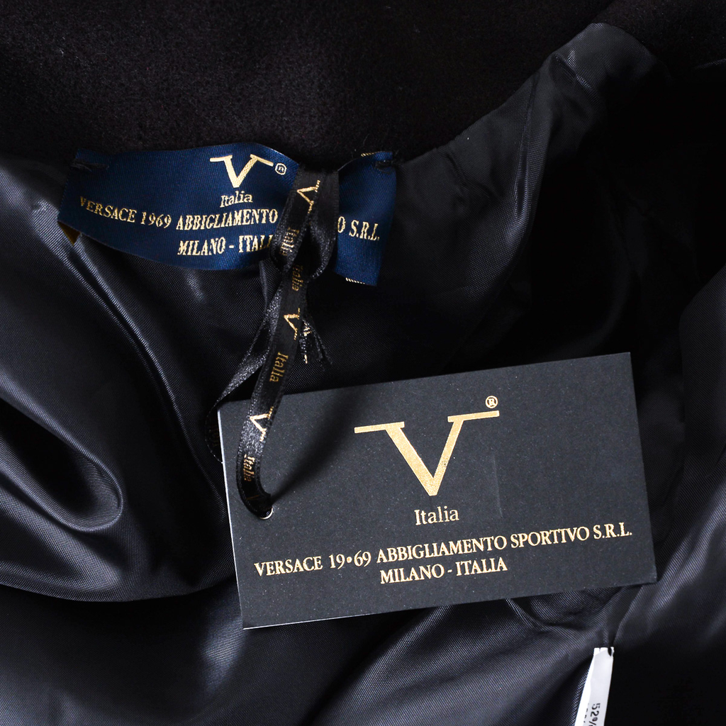 V 1969 Italia Cappotto da donna a maniche lunghe nero CHEYENNE