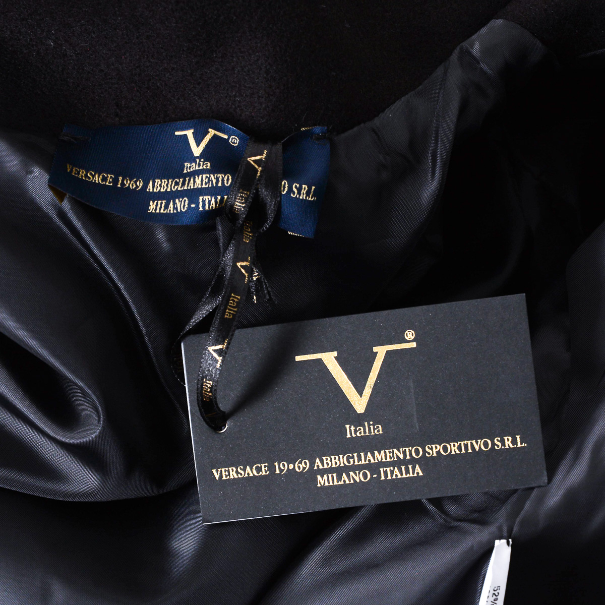 V 1969 Italia Cappotto da donna a maniche lunghe nero CHEYENNE