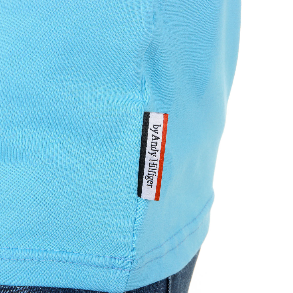 Andrew Charles T-shirt da uomo a maniche corte con scollo a V, colore azzurro KENAN