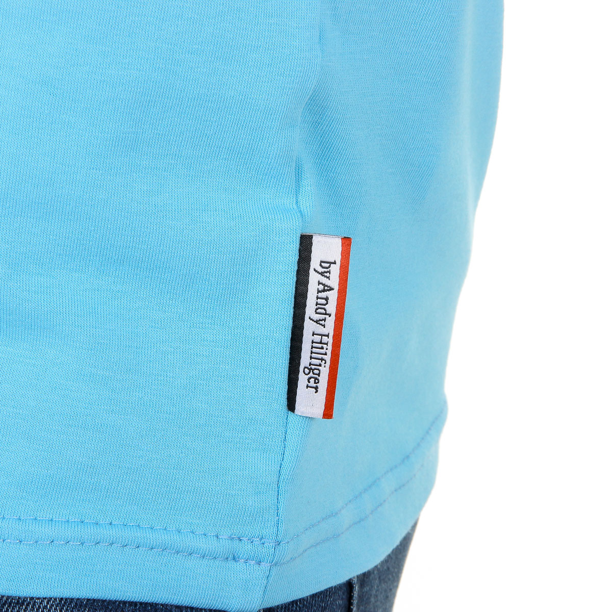 Andrew Charles T-shirt da uomo a maniche corte con scollo a V, colore azzurro KENAN