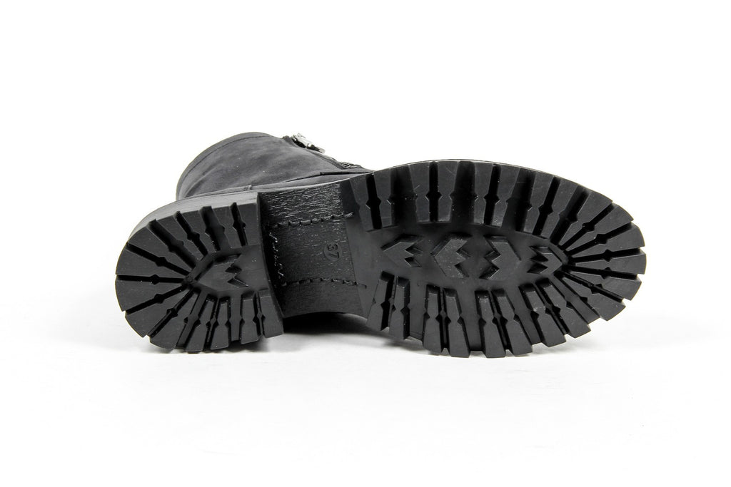 V 1969 Italia Womens Short Boot B1476 NABUK NERO