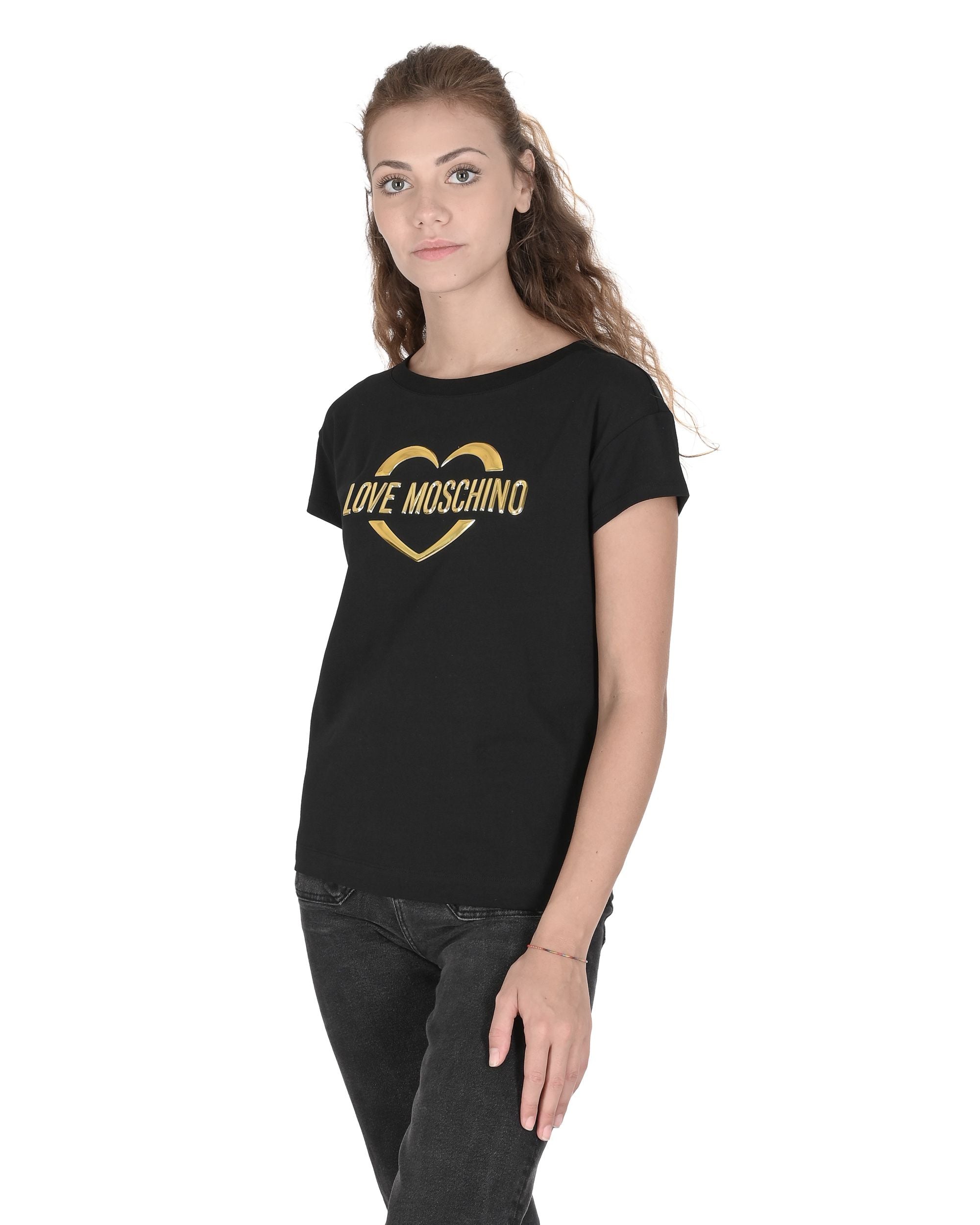 T-shirt da donna Love Moschino W 4 F30 2R E 1951 C74 NERO