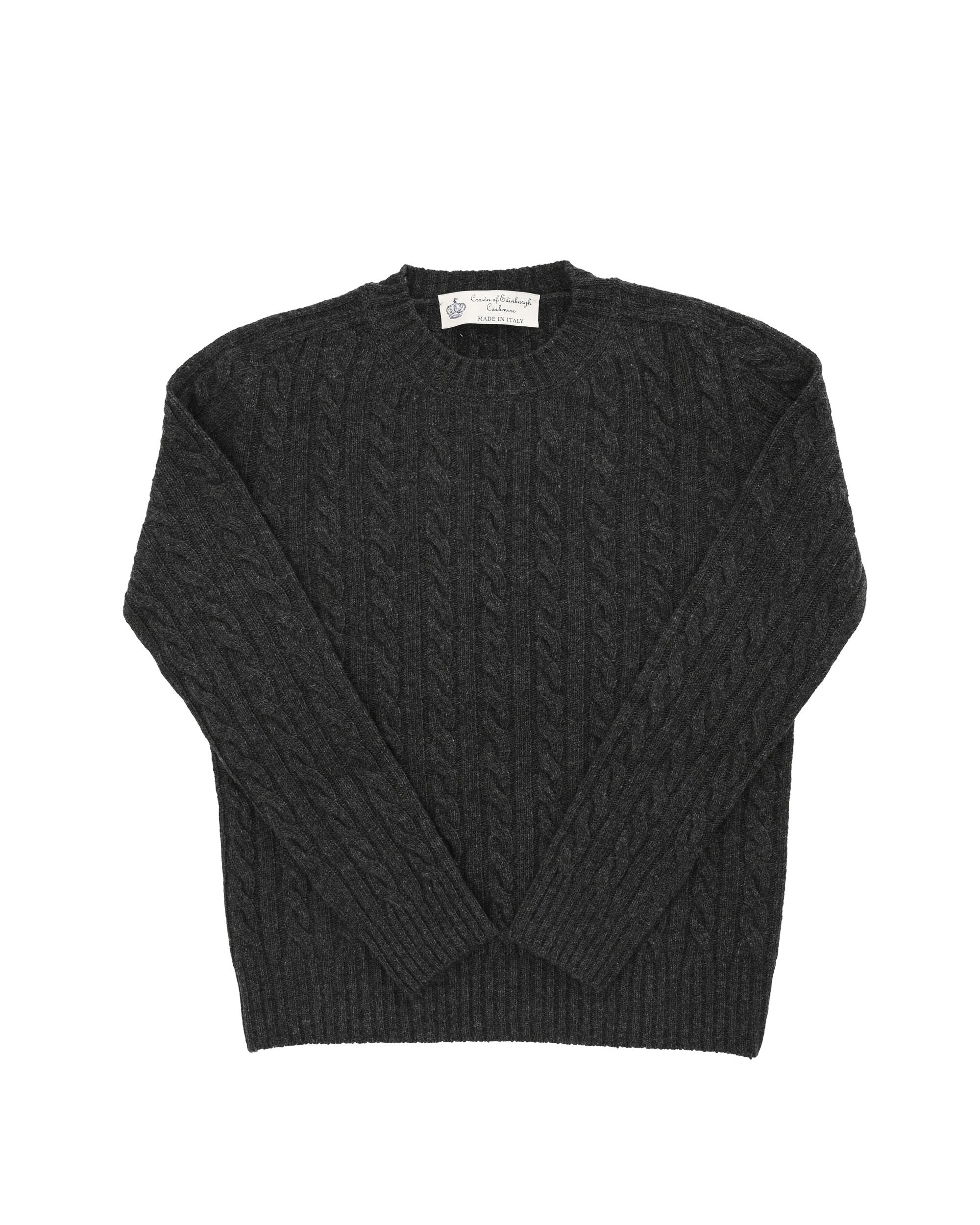 Maglione girocollo da donna in cashmere Crown of Edinburgh COE 0013 NERO