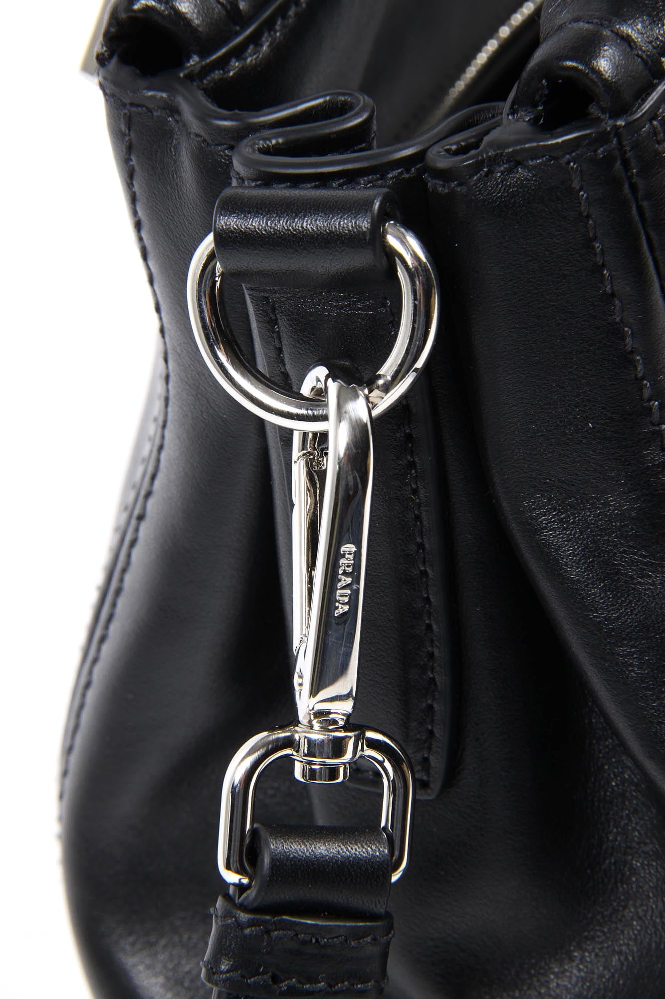 Borsa shopping tote Prada BN2866 Nero Soft Calf