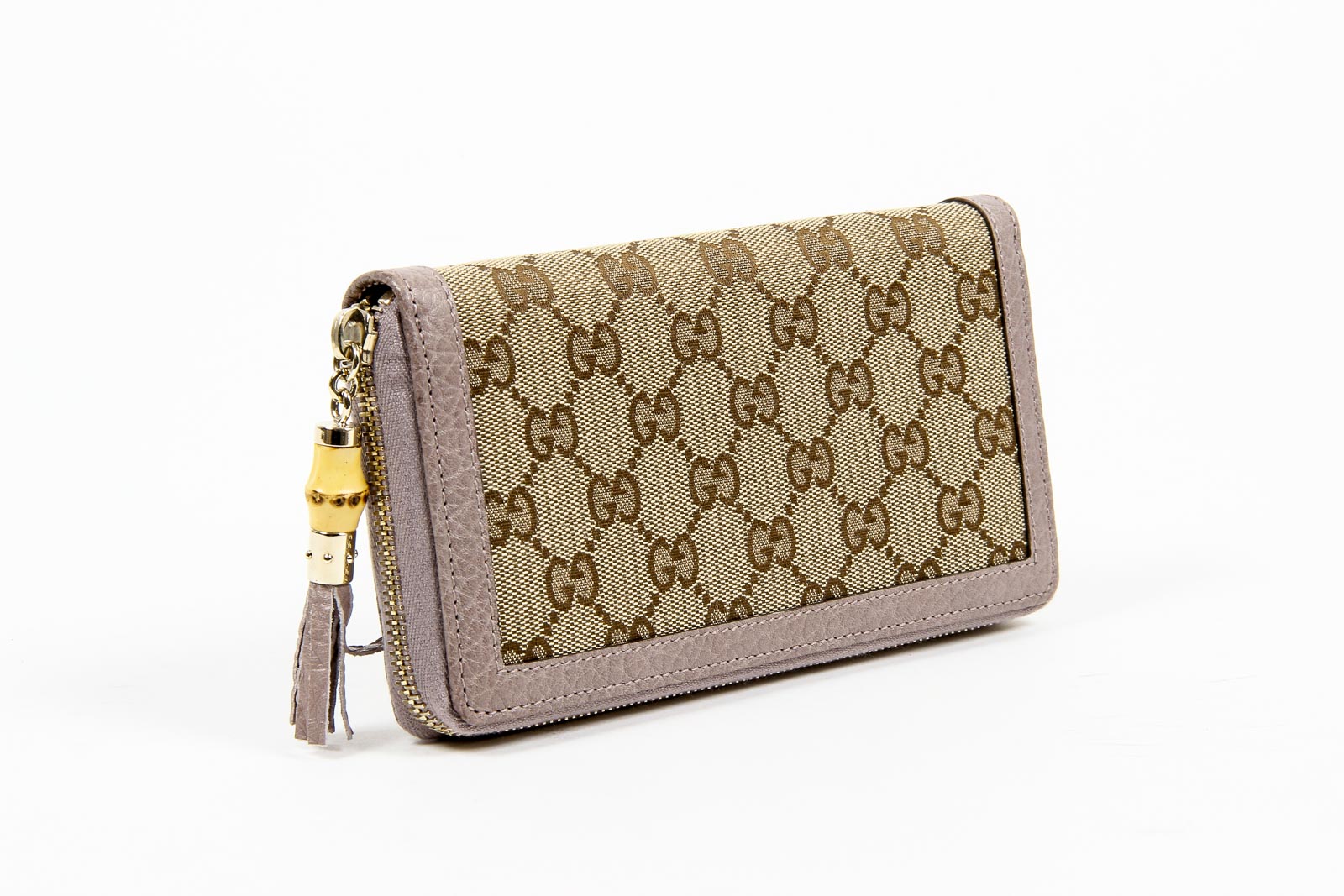 Borsa Gucci da donna in tela GG con frange di bambù e cerniera