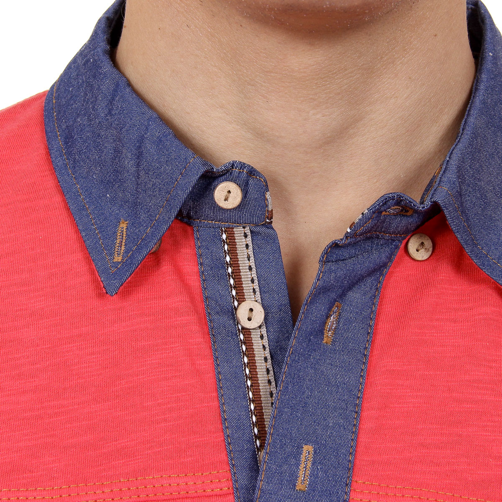 Polo da uomo a maniche corte Ufford & Suffolk Polo Club US007B POMEGRANATE