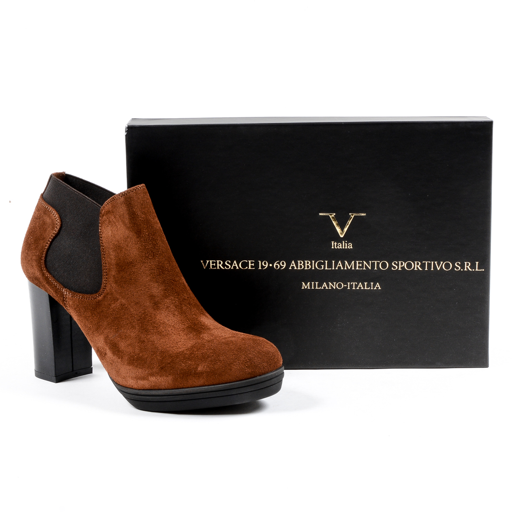 V 1969 Italia Stivaletto con tacco da donna marrone GRACY