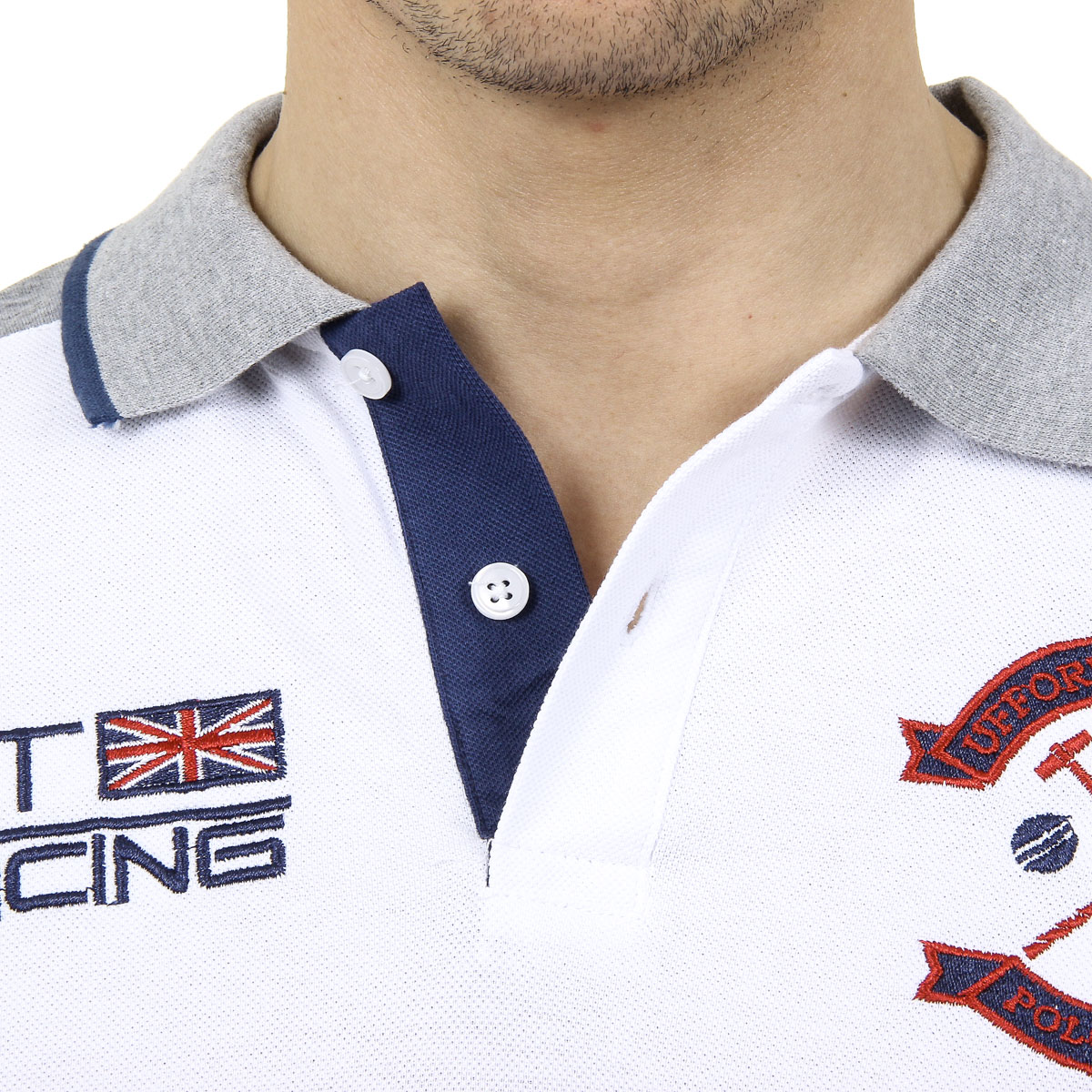 Polo da uomo a maniche corte Ufford & Suffolk Polo Club US001 BIANCO