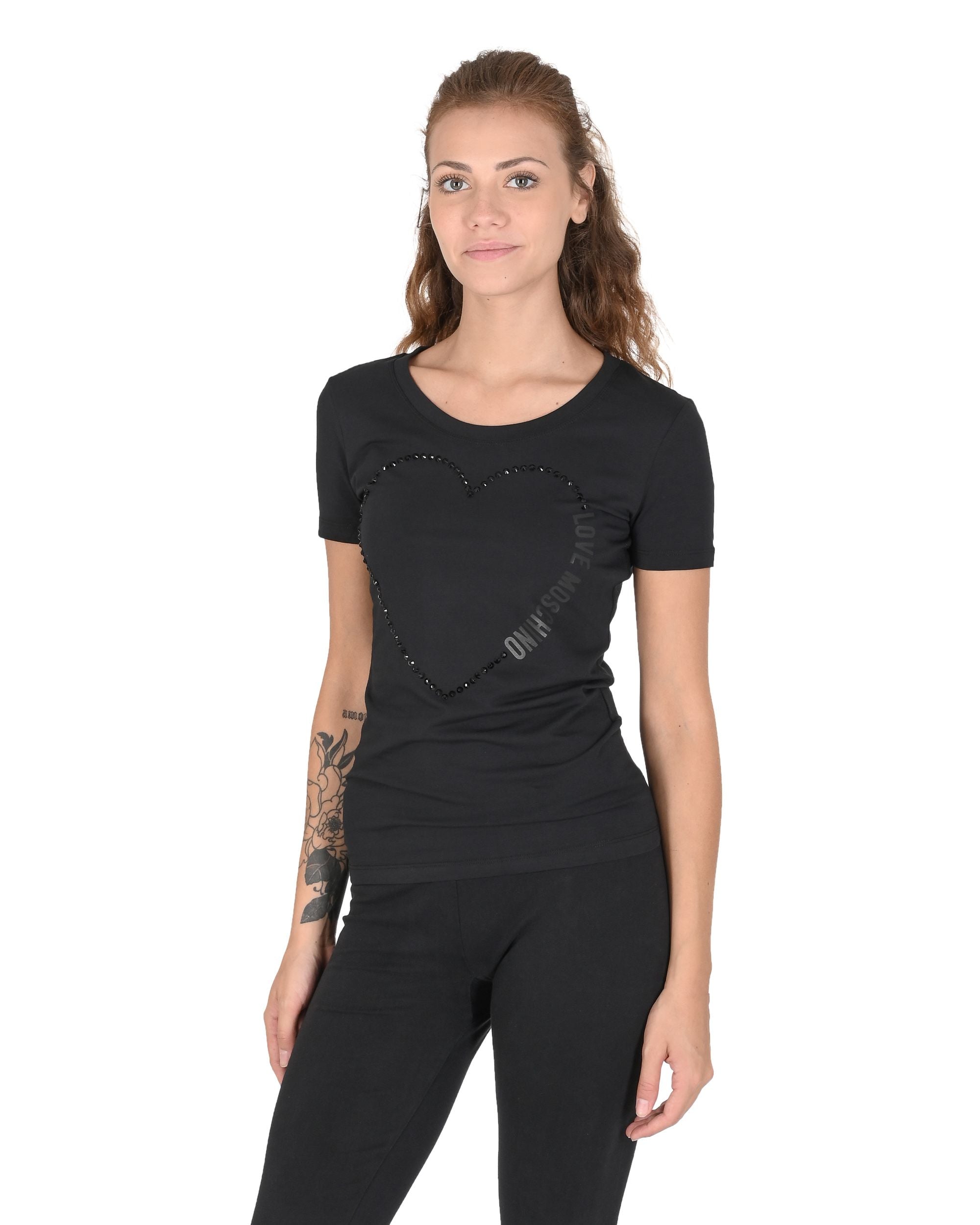 T-shirt da donna Love Moschino W 4 H19 09 E 2264 C74 NERO