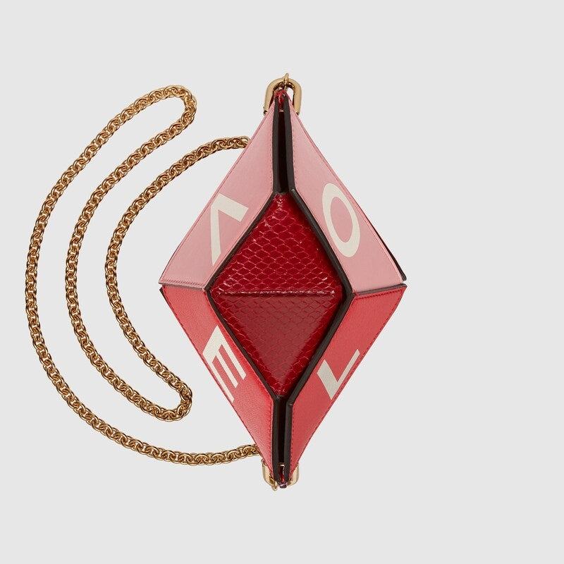 Gucci Borsa a tracolla piccola a forma di cuore rosso rosa