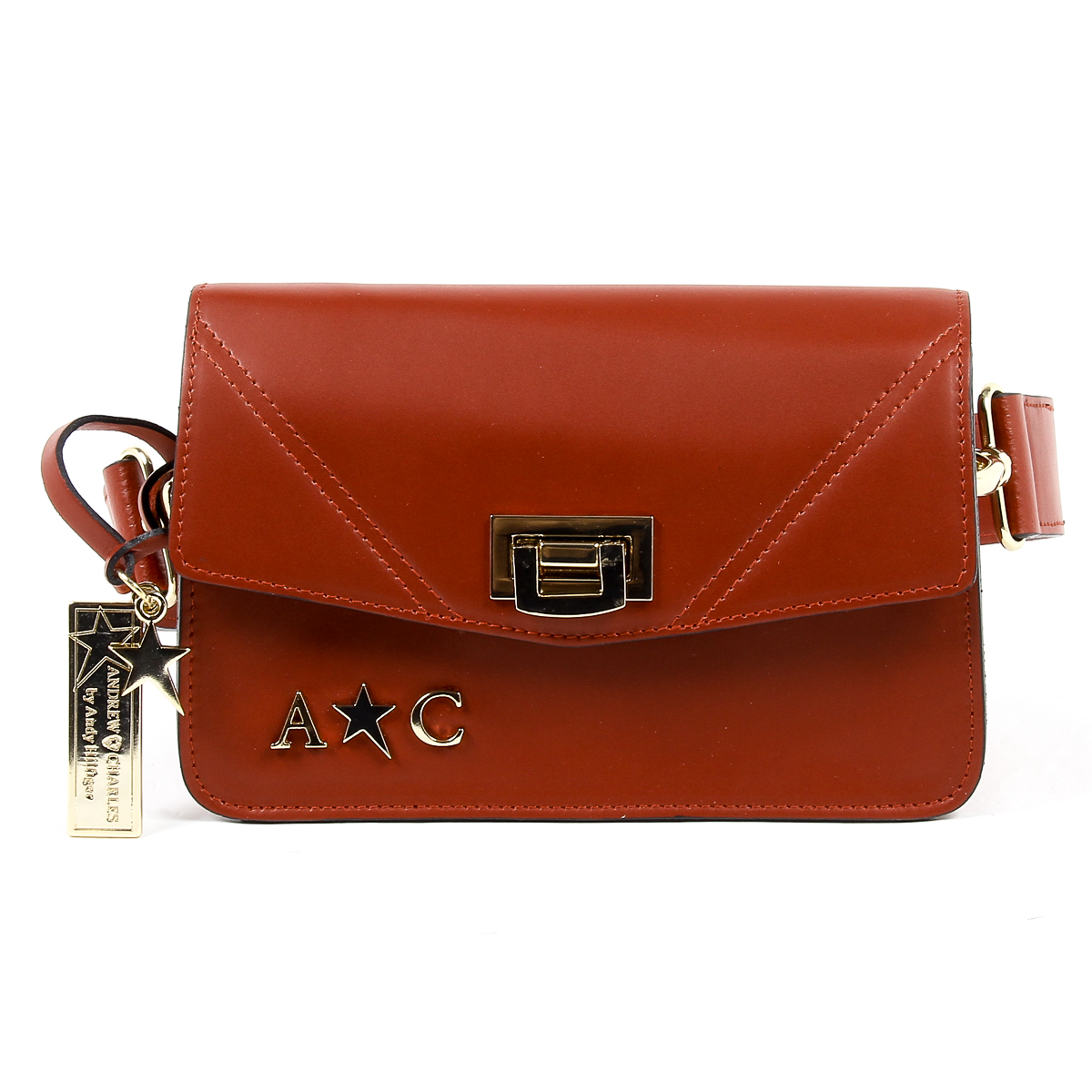 Borsa a mano da donna Andrew Charles rossa CAITLYN