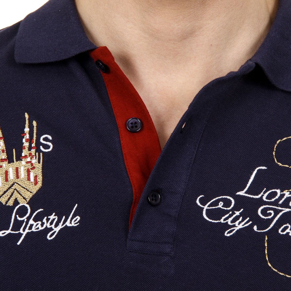 Polo da uomo a maniche corte Ufford & Suffolk Polo Club US005 BLU NAVY