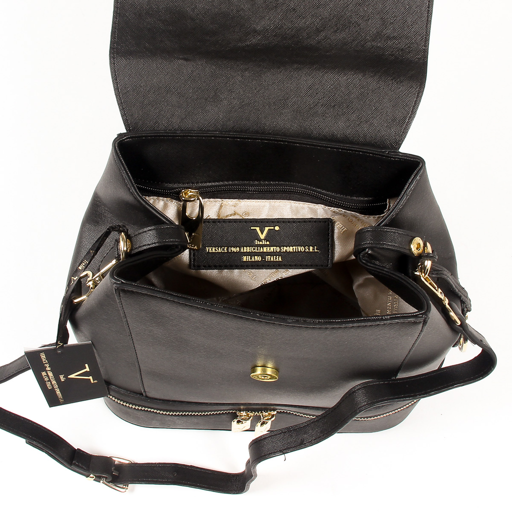 V 1969 Italia Zaino da donna nero STEFY