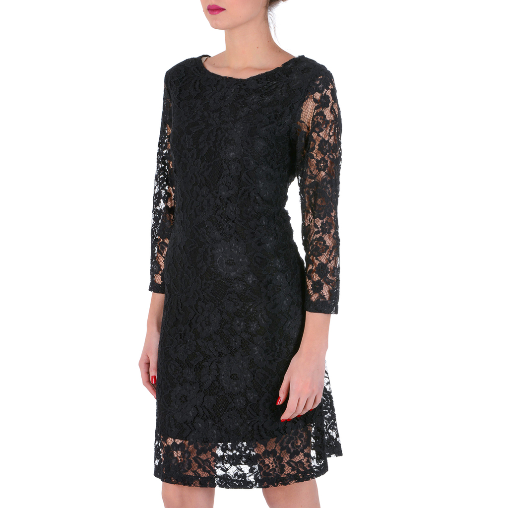 V 1969 Italia Abito da donna maniche 3/4 nero MILENA