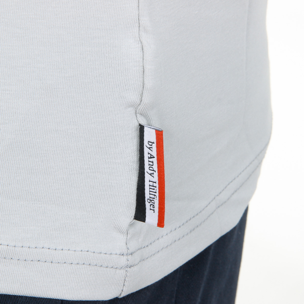 Andrew Charles T-shirt da uomo a maniche corte con scollo rotondo grigio chiaro KEITA