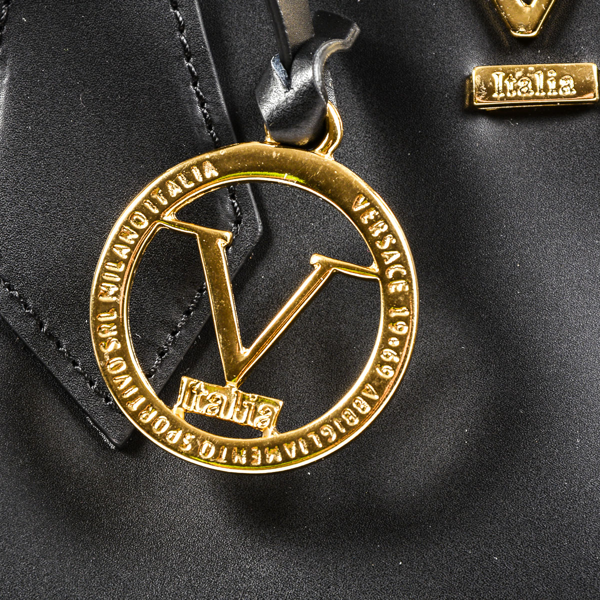V 1969 Italia Borsa da donna nera CRETA