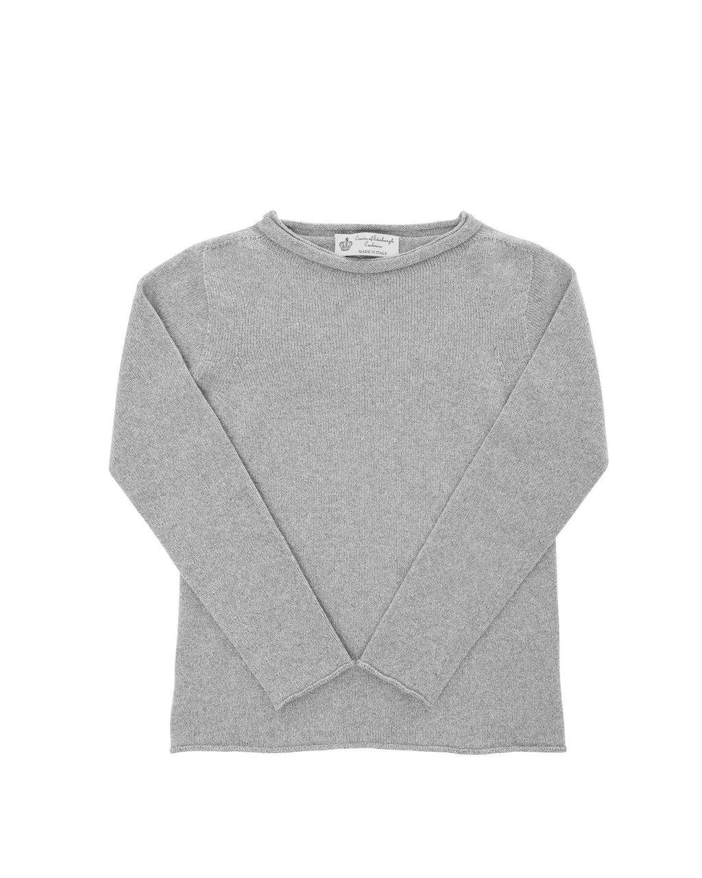 Maglione da donna con scollo a barca in cashmere Crown of Edinburgh COE 0015 GRIGIO