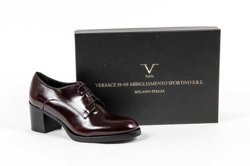 V 1969 Italia Scarpe Oxford con tacco da donna Bordeaux RITZ