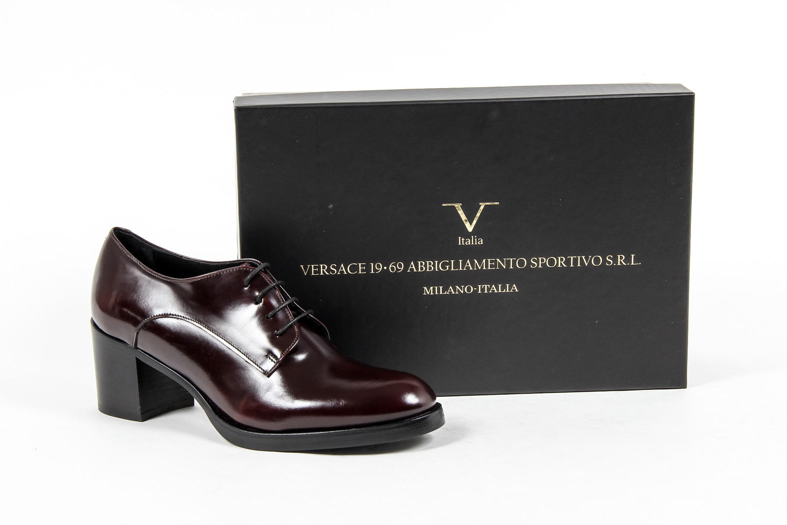 V 1969 Italia Scarpe Oxford con tacco da donna Bordeaux RITZ