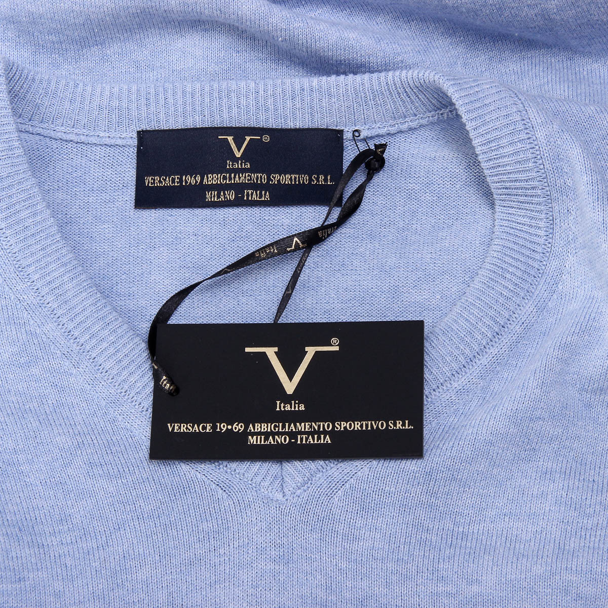 V 1969 Italia Maglione da uomo a maniche lunghe con scollo a V