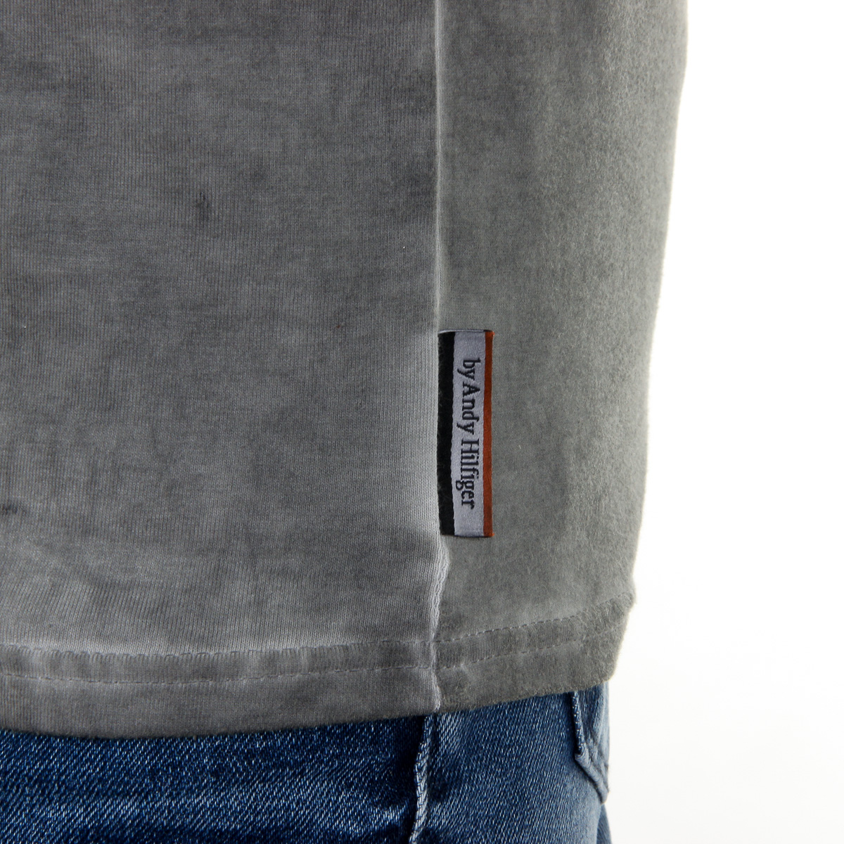 Andrew Charles T-shirt da uomo a maniche corte con scollo rotondo grigio chiaro KARITA