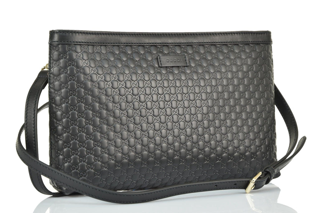 Gucci Guccissima pochette e borsa a tracolla in pelle nera