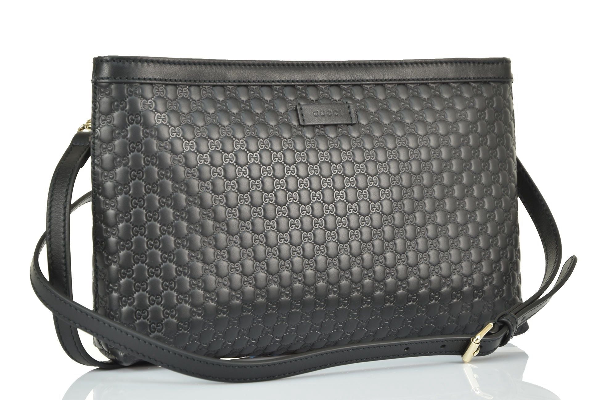 Gucci Guccissima pochette e borsa a tracolla in pelle nera