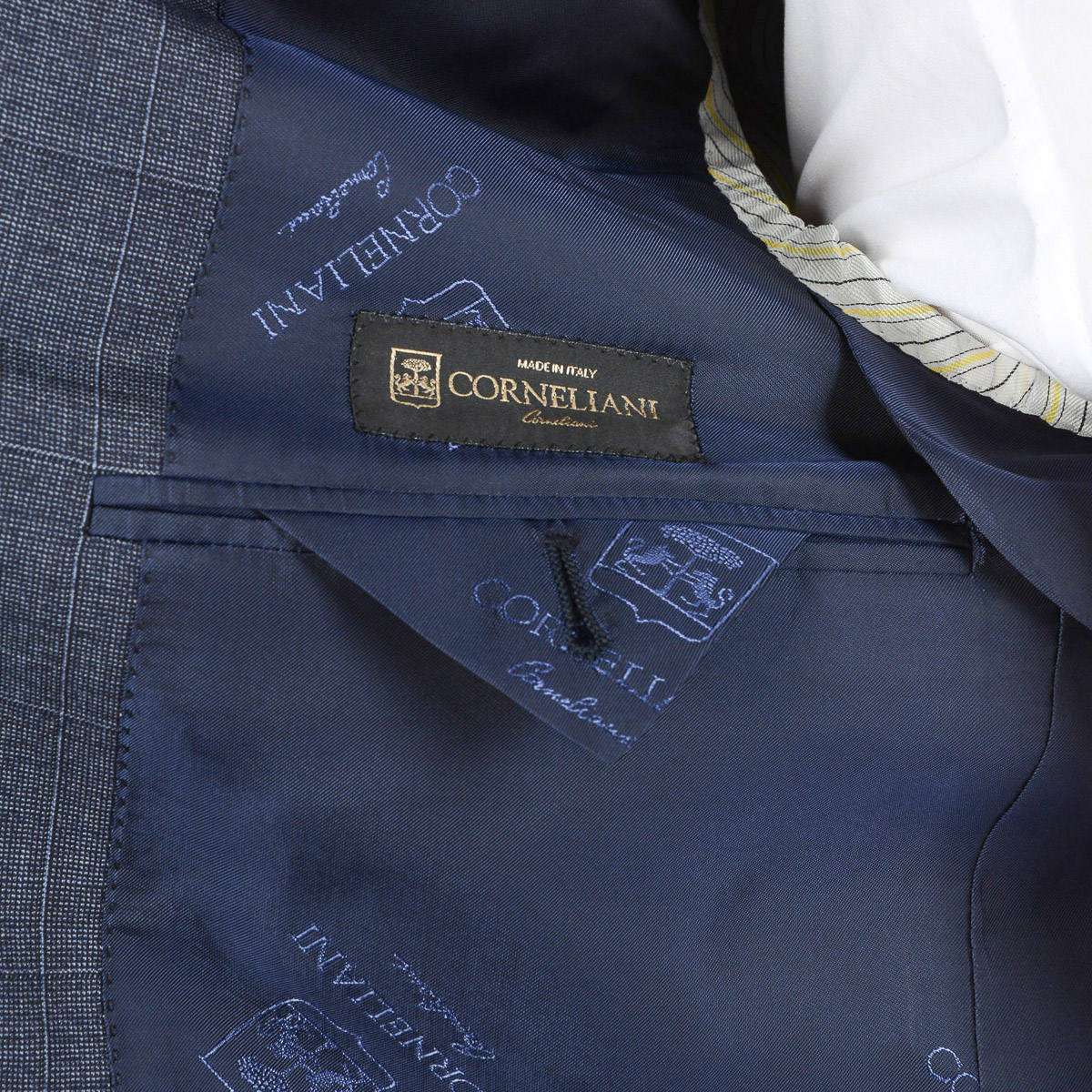 Abito da uomo Corneliani maniche lunghe blu scuro Super 130's