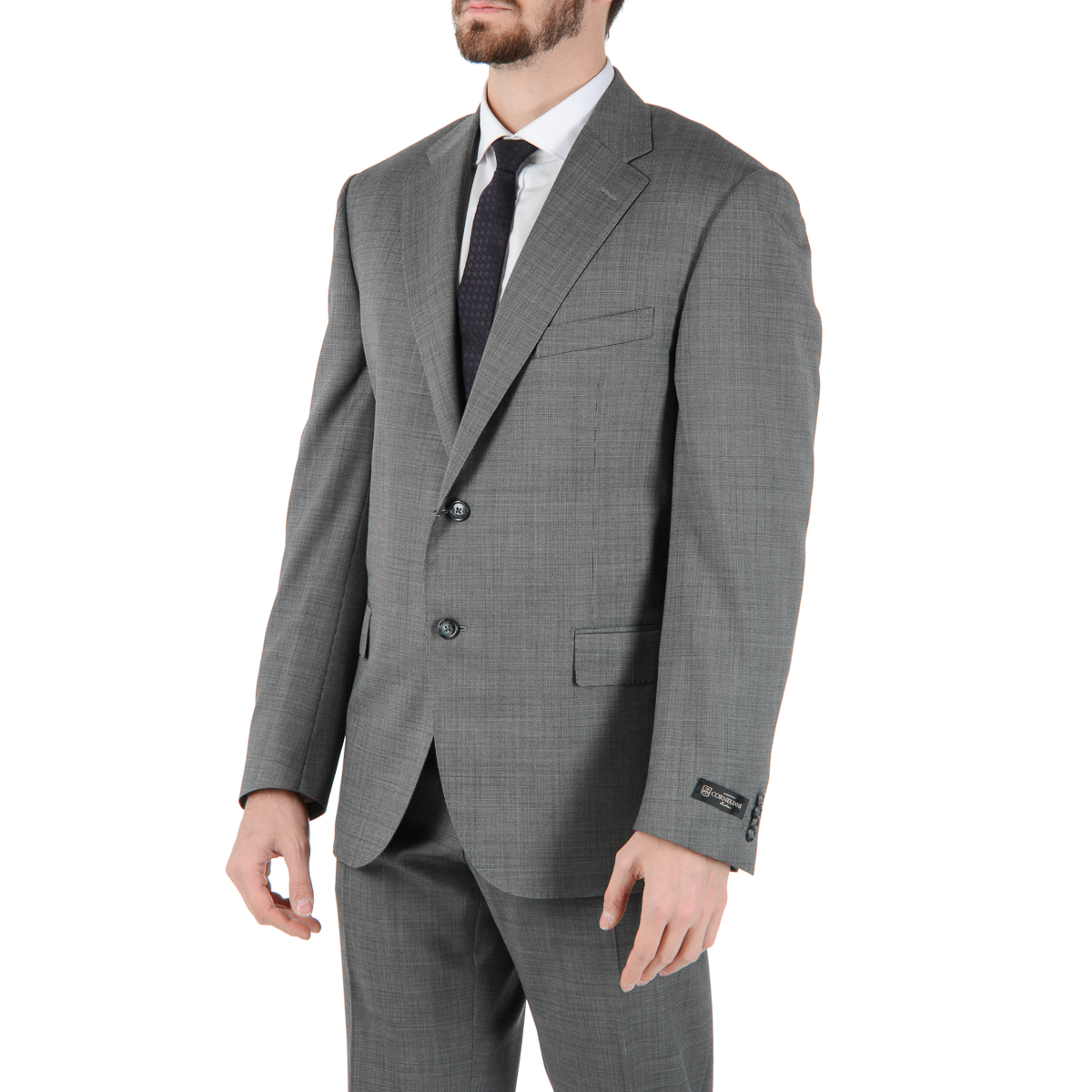 Abito da uomo Corneliani a maniche lunghe grigio Super 110's