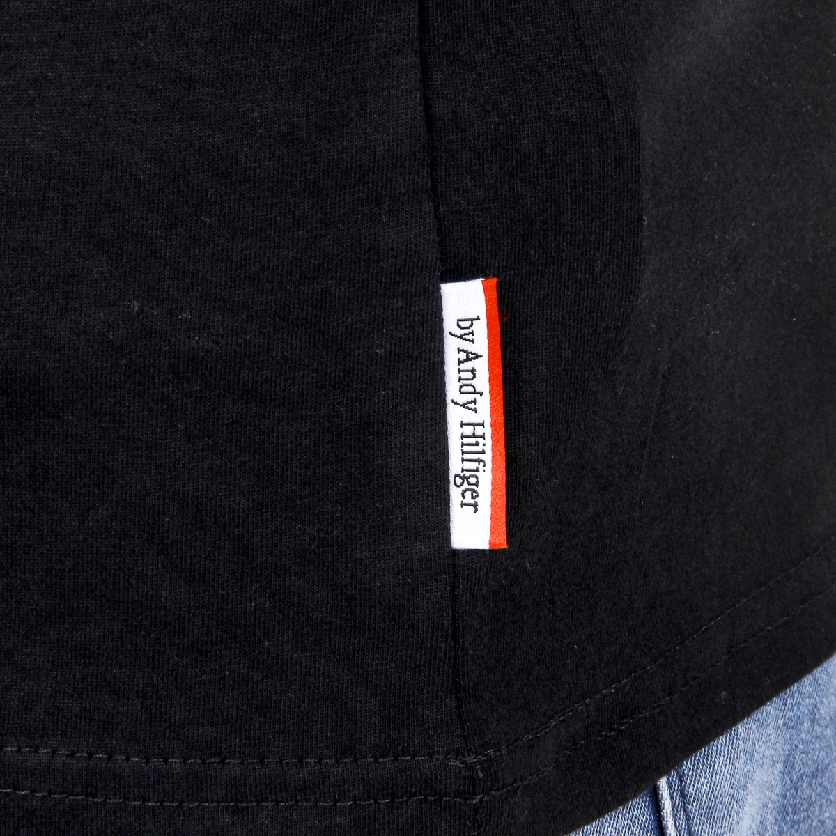 Andrew Charles T-shirt da uomo a maniche corte con scollo rotondo, nera KEITA