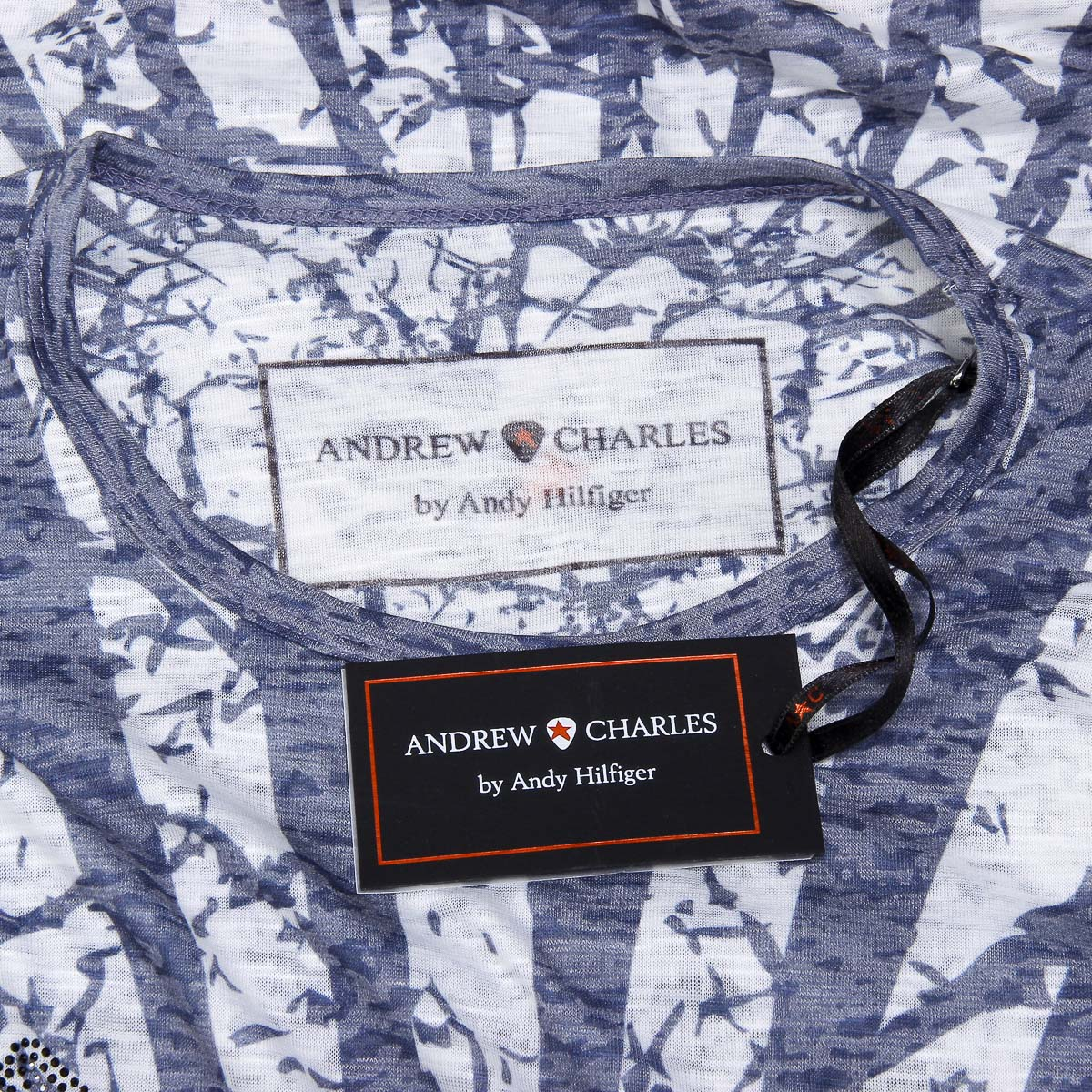 Andrew Charles T-shirt da uomo a maniche corte con scollo rotondo blu CALEB