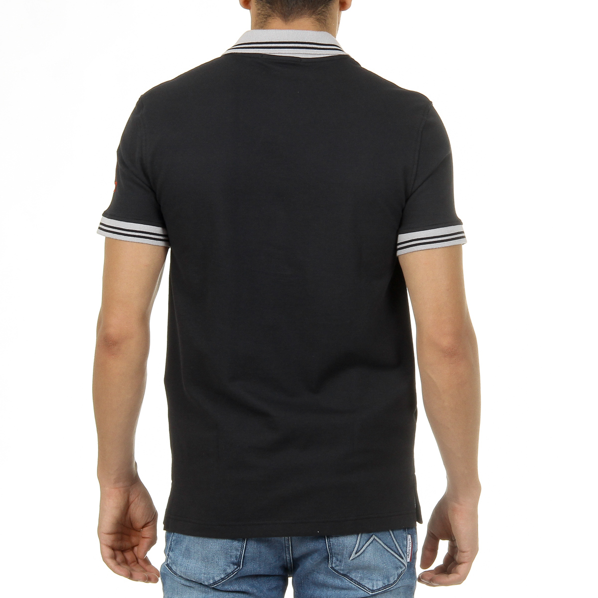 Polo da uomo a maniche corte Ufford & Suffolk Polo Club nera ENIGMA