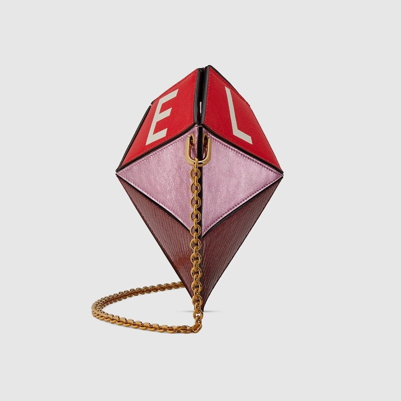 Gucci Borsa a tracolla piccola a forma di cuore rosso rosa