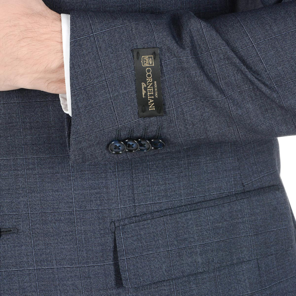 Abito da uomo Corneliani maniche lunghe blu scuro Super 130's