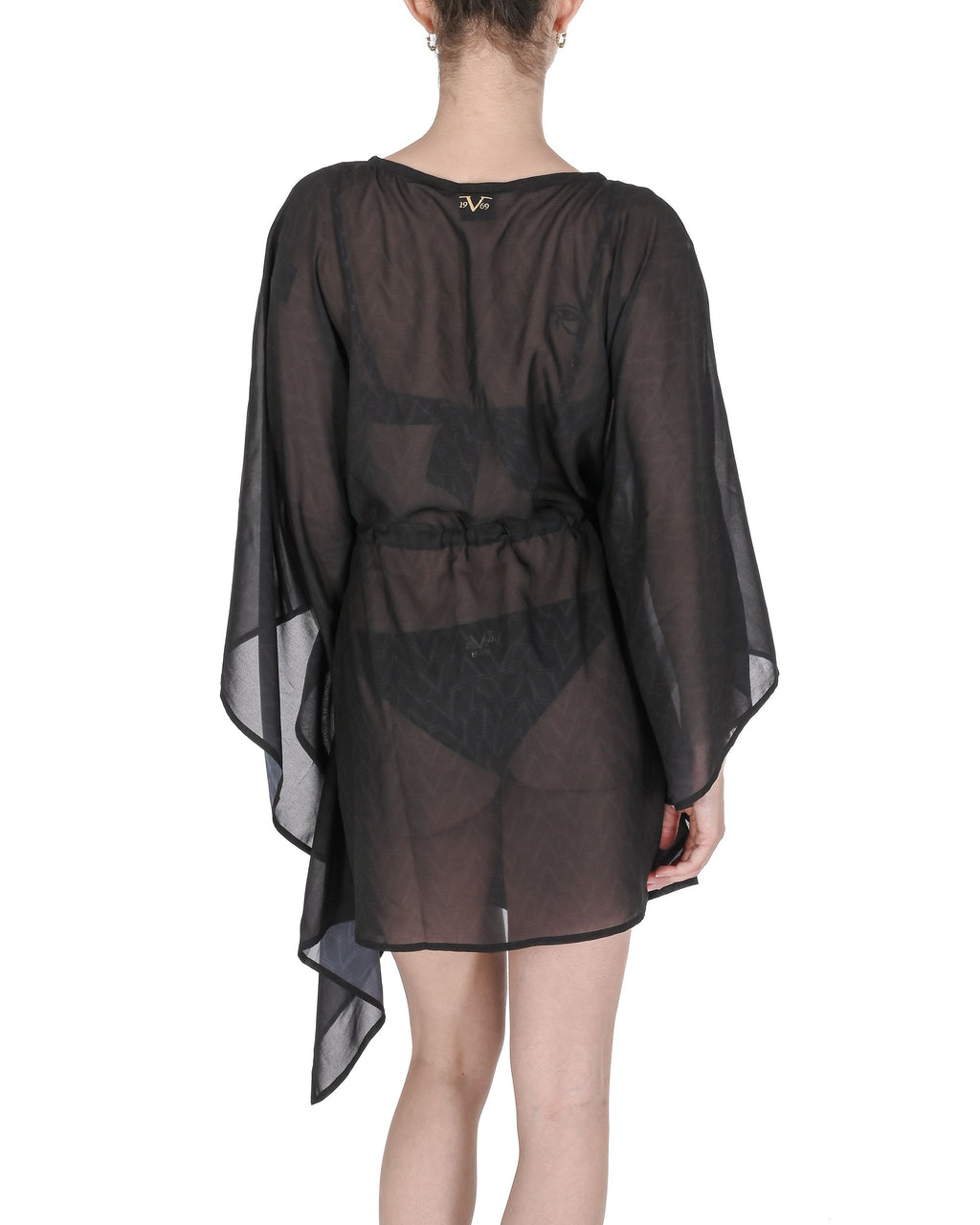 19V69 Italia Costume da bagno da donna in chiffon Caftano VSC1WCU03 NERO