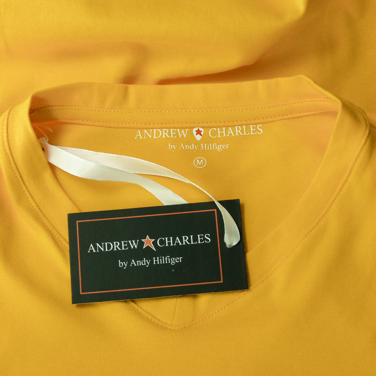 Andrew Charles Maglietta da uomo a maniche corte con scollo a V, gialla KENAN
