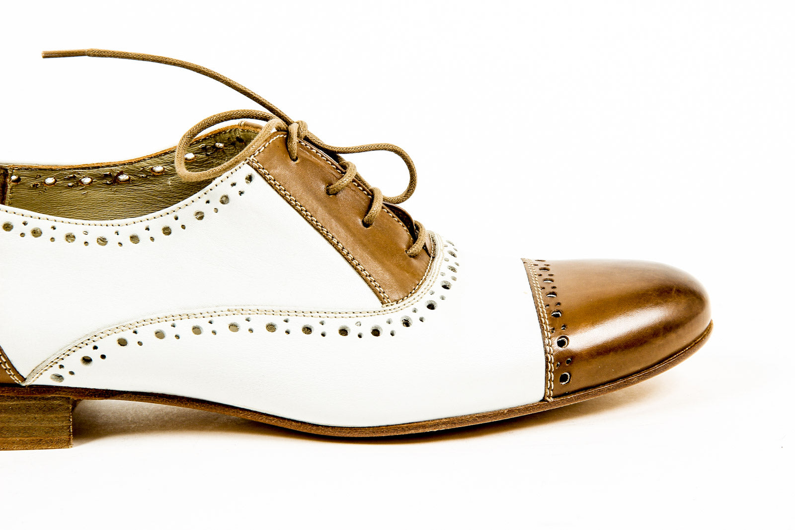 Kiton Donna Brogue D35803 VINAP CASTANO PRESTIGE BIANCO