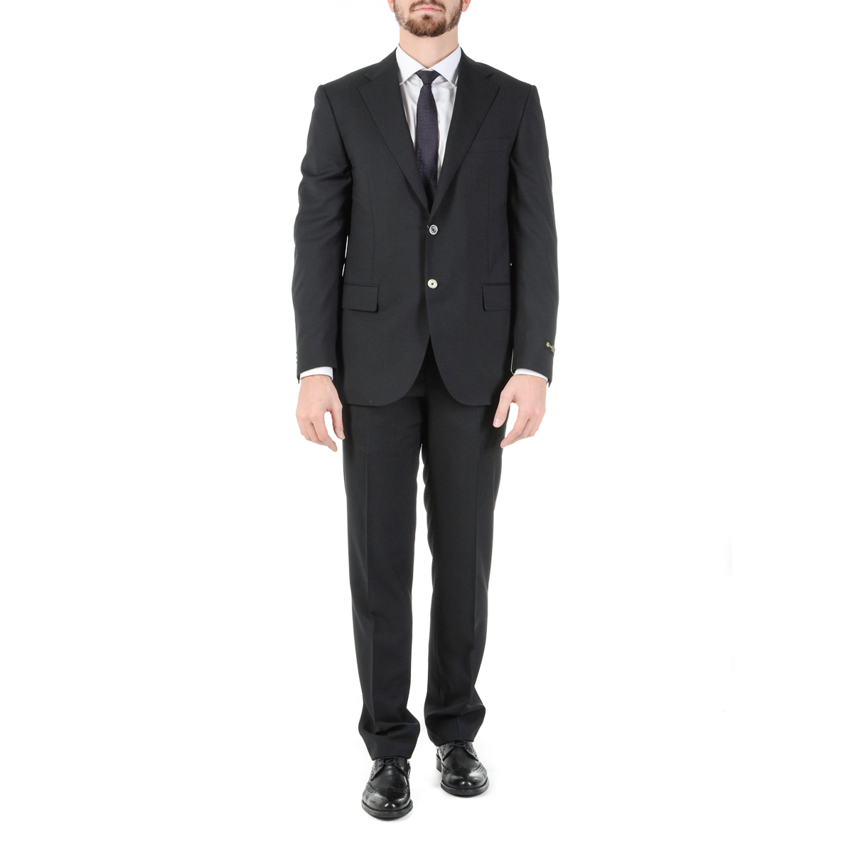 Corneliani Abito da uomo a maniche lunghe grigio scuro Super 130's