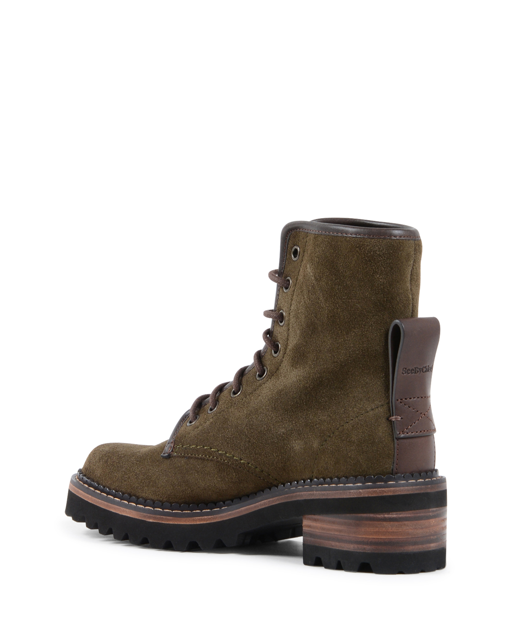 ChloÃ¨ Stivale corto da donna verde militare SB31040A LODEN