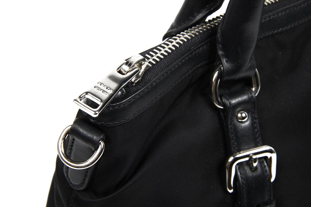 Prada Shopping Tote BR5116 Tessuto Morbido Vitello Nero