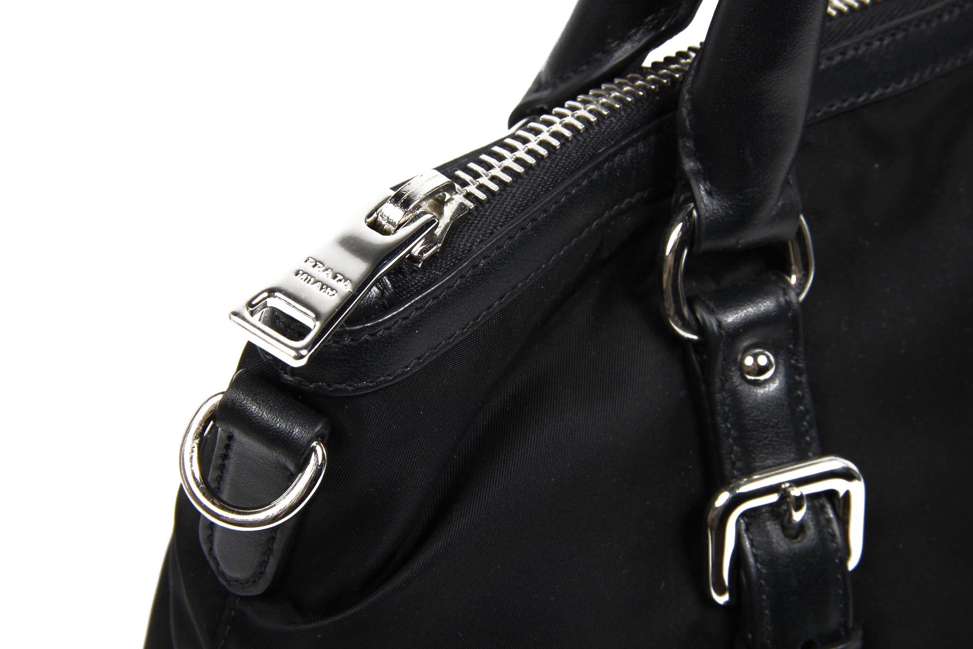 Prada Shopping Tote BR5116 Tessuto Morbido Vitello Nero
