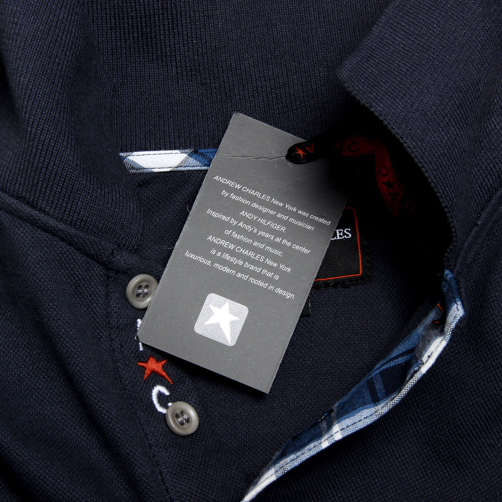 Andrew Charles Polo da uomo a maniche corte blu scuro SEMELO