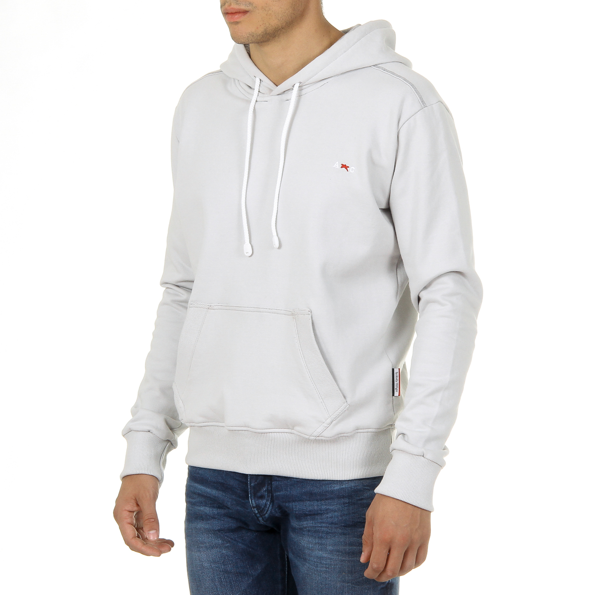 Felpa con cappuccio da uomo Andrew Charles a maniche lunghe e scollo tondo, grigio chiaro FIFI