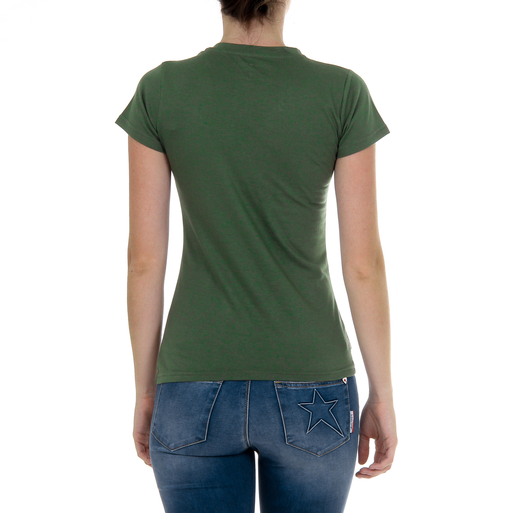 Andrew Charles T-shirt da donna a maniche corte con scollo rotondo verde TARANA